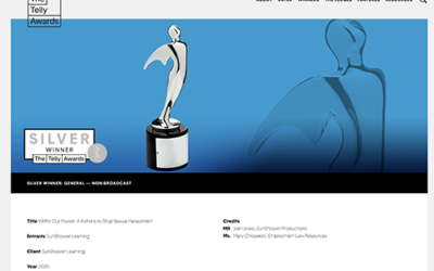SunShower awarded Silver Telly Award for Within Our Power to Prevent and Address Sexual Harassment
