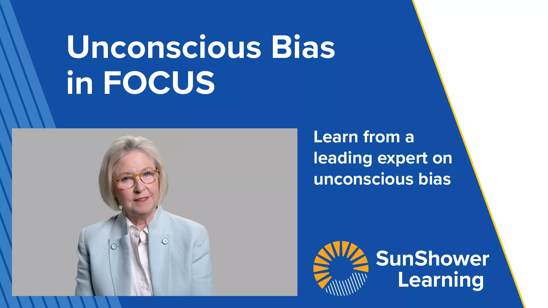 Thumbnail image with title, Unconscious Bias in FOCUS and text, Learn from a leading expert on unconscious bias. Telly award seal.