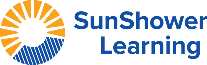 SunShower Learning logo in yellow and blue